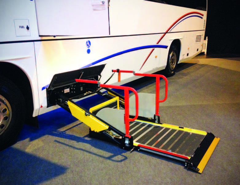background image with a wheelchair passenger lift