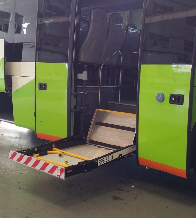 RPB 35.11 wheelchair lifts installed in a King Long bus