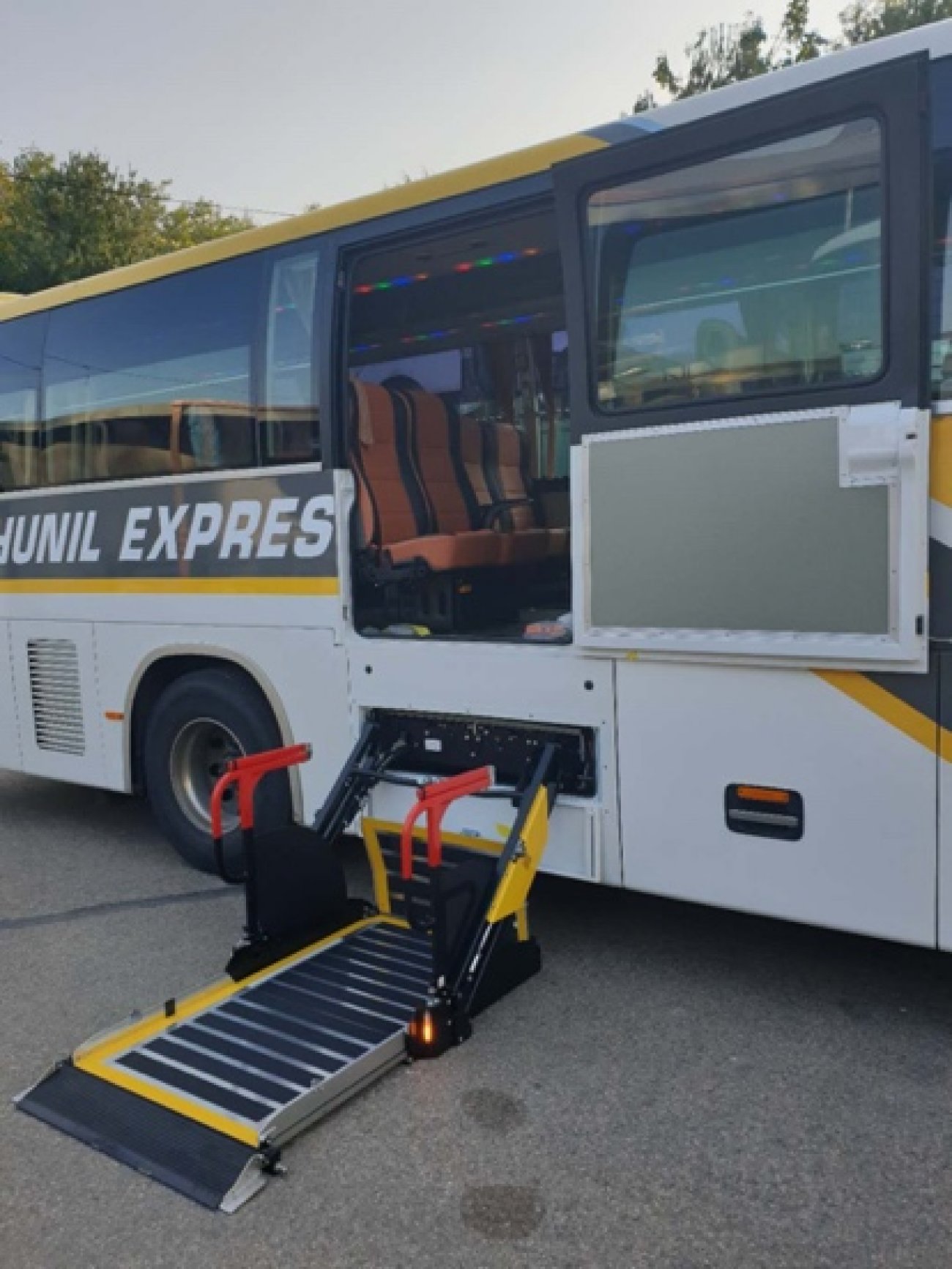 Mega Coach Lift has been installed on Korean National Express inter-city coaches